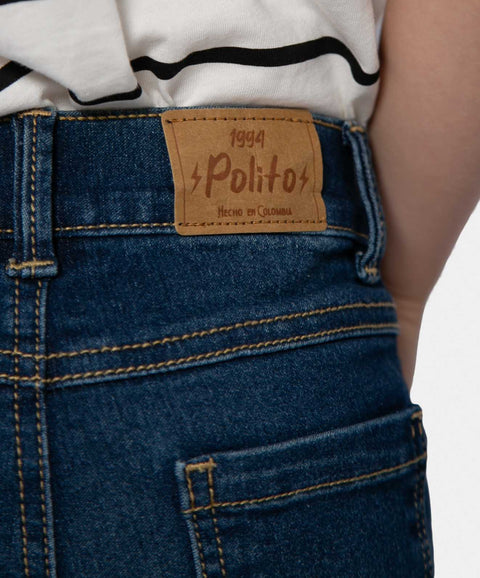 Jean Slim Para Bebé Niño En Denim Color Índigo