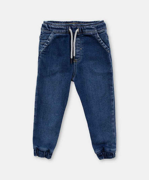 Jean Jogger Para Bebé Niño En Denim Tono Oscuro