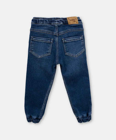 Jean Jogger Para Bebé Niño En Denim Tono Oscuro