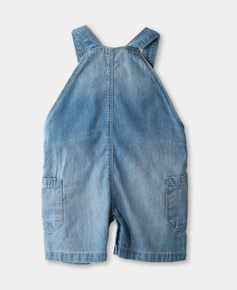 Overol Corto Para Recién Nacido En Denim Color Índigo