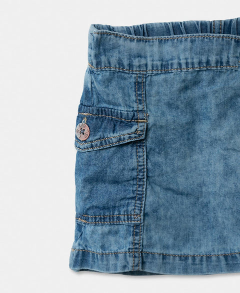 Falda Short Para Bebé Niña En Denim Color Indigo