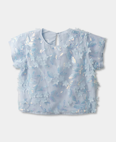 Conjunto Blusa Y Falda Para Niña En Tull Color Hortensia