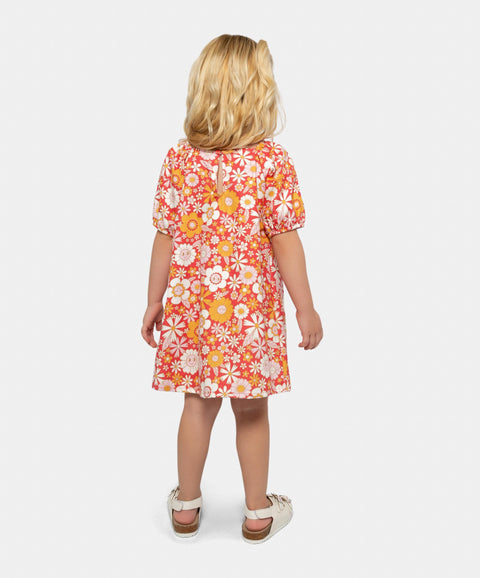 Vestido Estampado Para Niña En Algodón Color Rojo