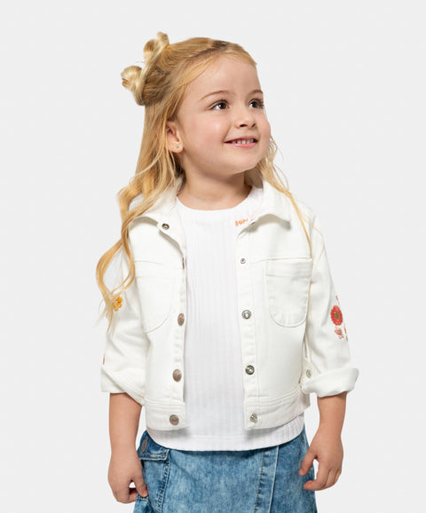 Chaqueta Para Bebé Niña En Drill Color Marfil