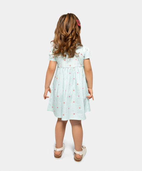 Vestido Estampado Para Bebe Niña En Algodón Color Verde