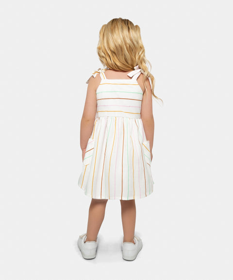Vestido Tiras Para Bebe Niña En Tela Suave Color Marfil