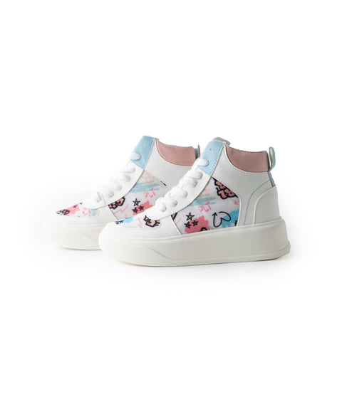 Tenis Bota Para Niña En Material Sintético Color Blanco