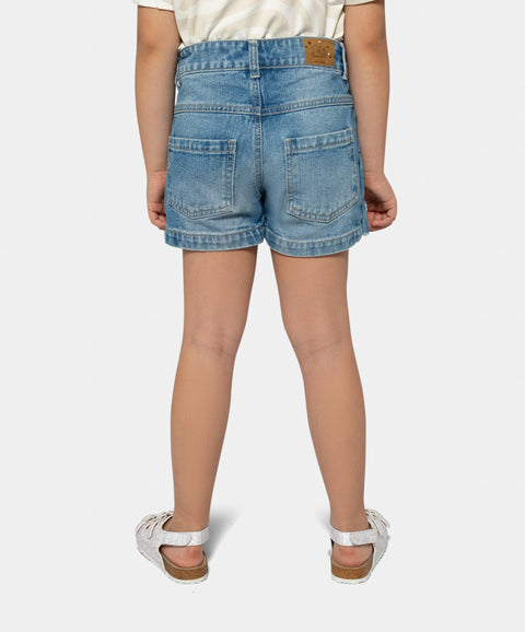 Falda Short Para Niña En Denim Color Índigo