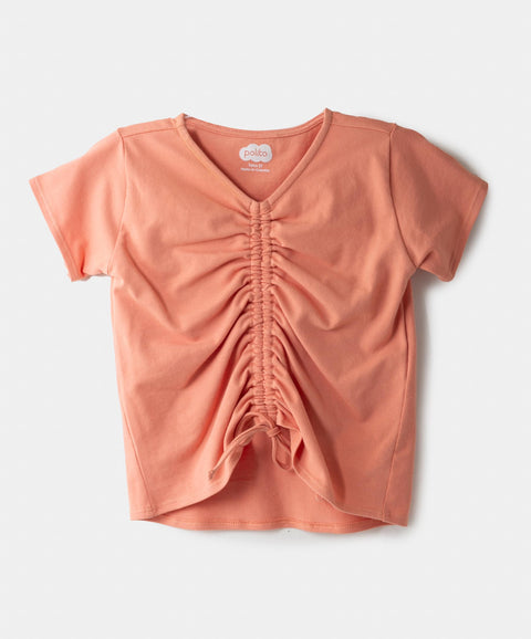 Camiseta Manga Corta Para Niña En Licra Color Salmón