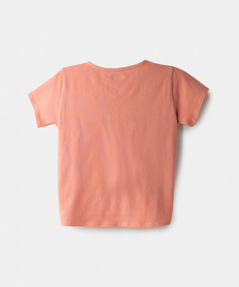Camiseta Manga Corta Para Niña En Licra Color Salmón