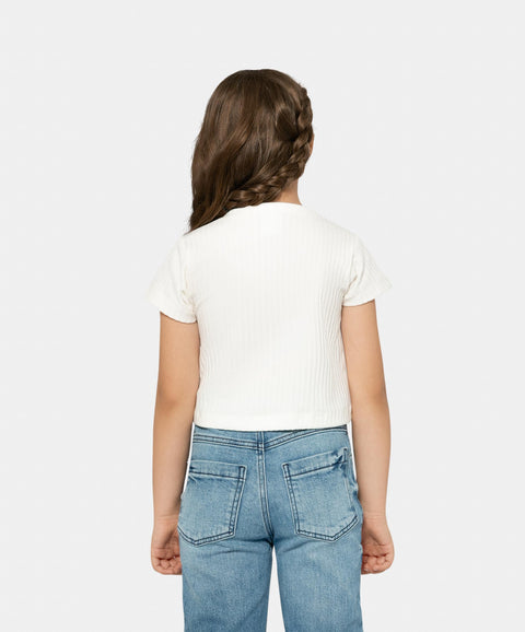 Jean Wide Leg Para Niña En Denim Tono Medio