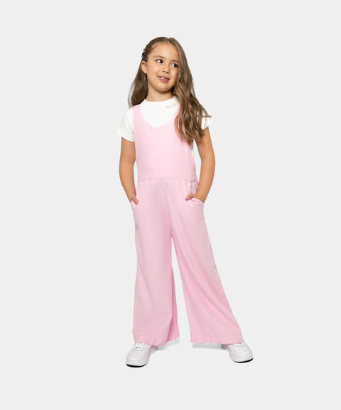 Enterizo Para Niña En Tela Suave Color Rosado