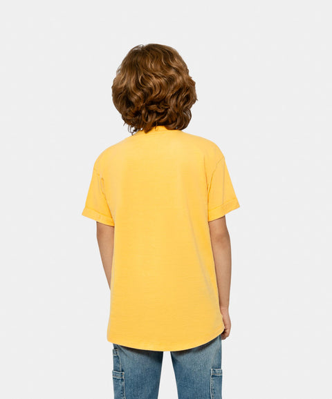 Camiseta Oversize Para Niño En Tela Suave Color Amarillo