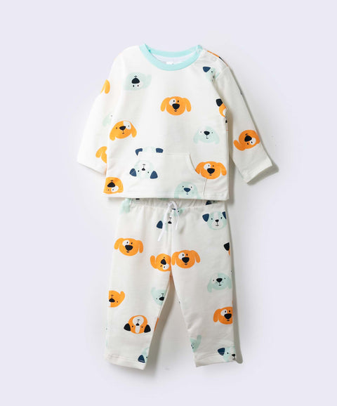 Conjunto Buzo Y Pantalón Para Recién Nacido En Burda Color Marfil