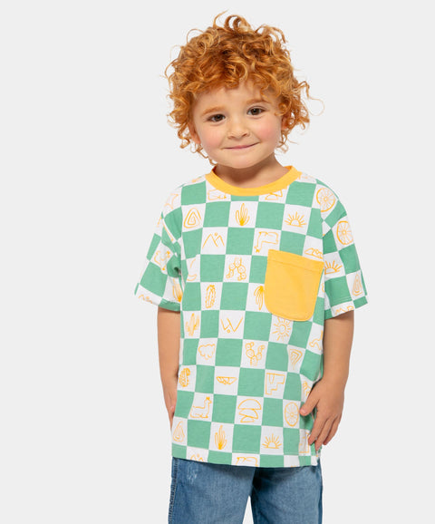 Camiseta Manga Corta Para Bebe Niño En Tela Suave Estampada