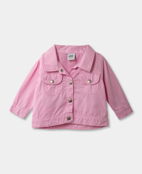 Chaqueta Para Recién Nacida En Twill Color Rosado