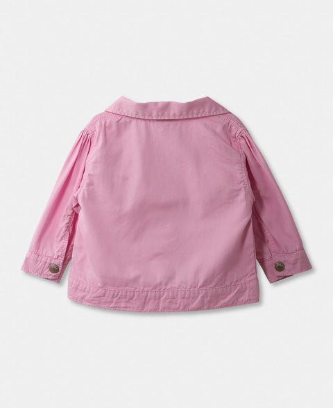 Chaqueta Para Recién Nacida En Twill Color Rosado
