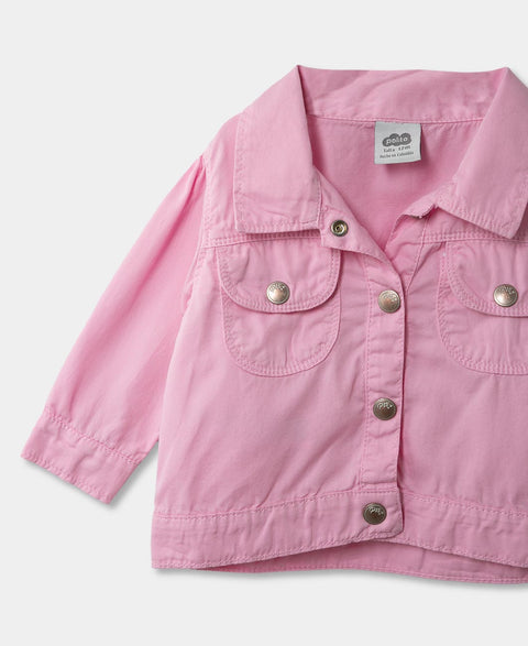 Chaqueta Para Recién Nacida En Twill Color Rosado