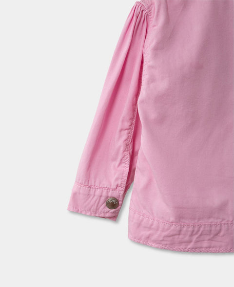 Chaqueta Para Recién Nacida En Twill Color Rosado
