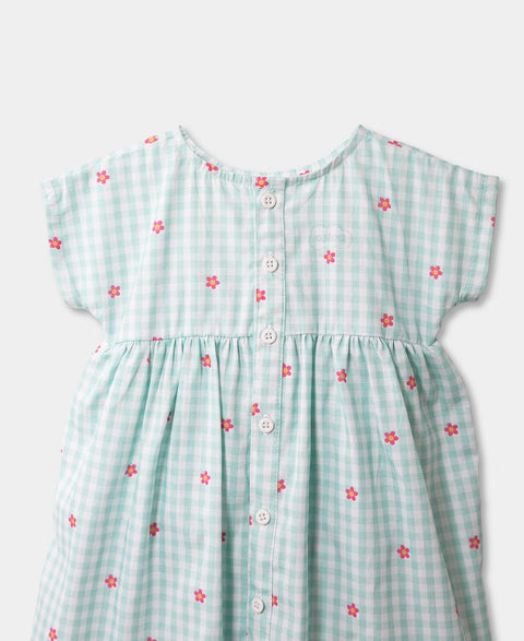 Vestido Para Recién Nacida En Tela Suave Color Verde Agua