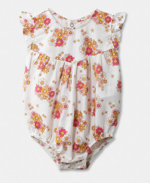 Body Estampado Para Recién Nacida En Tela Suave Color Marfil