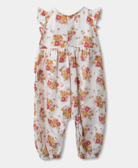 Jumpsuit Para Recién Nacida En Tela Suave Color Marfil