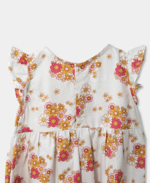 Jumpsuit Para Recién Nacida En Tela Suave Color Marfil