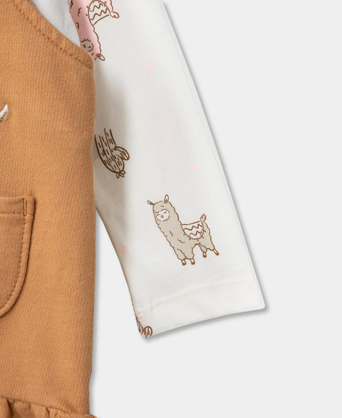 Conjunto Jardinera Y Body Para Recién Nacida En Tela Suave Color Kaki