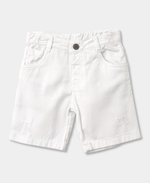 Bermuda Para Bebé Niño En Drill Color Blanco