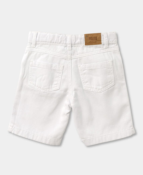 Bermuda Para Bebé Niño En Drill Color Blanco