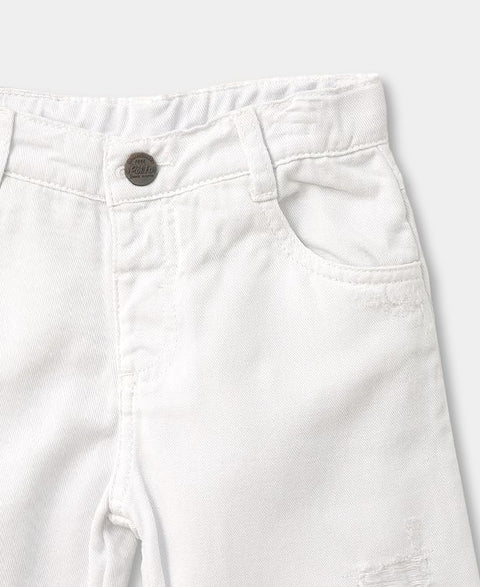 Bermuda Para Bebé Niño En Drill Color Blanco