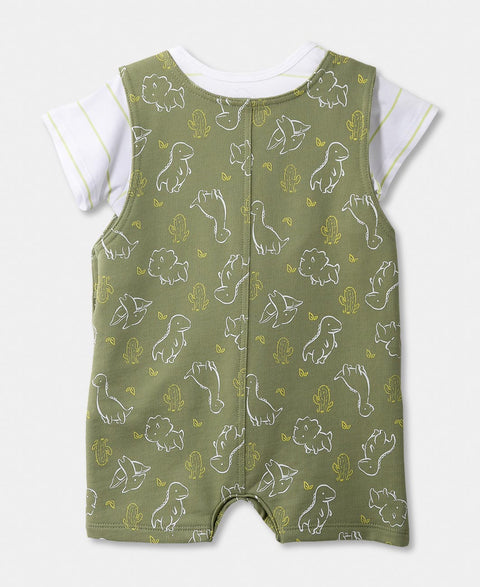 Conjunto Overol Y Camiseta Para Recién Nacido En Tela Suave Color Verde Militar