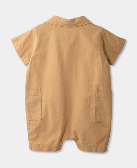 Mameluco Para Recién Nacido En Tela Suave Color Kaki