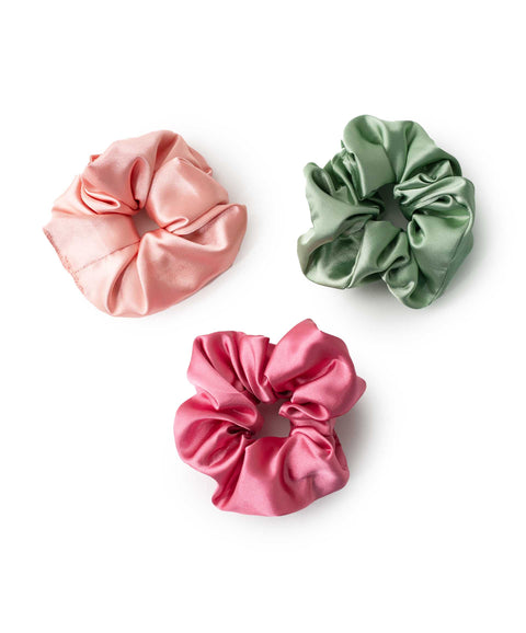 Paquete Banda Elástica X3 Para Niña Color Fucsia Rosado Y Verde