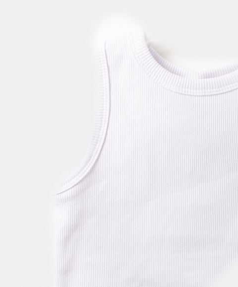 Camiseta Manga Sisa Para Niña En Rib Color Blanco