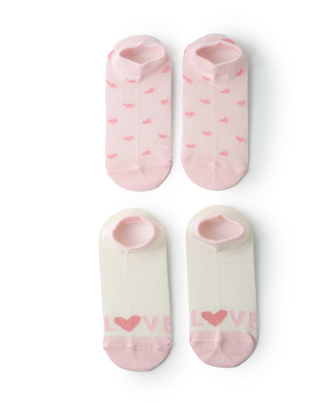 Medias Tobilleras X 2  Para Bebé Niña En Algodón Color Rosado