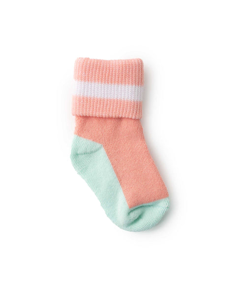 Medias X 2 Para Recién Nacida En Algodón Color Aqua Y Rosado