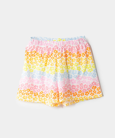 Pijama Manga Corta Y Short Para Niña En Licra Color Marfil