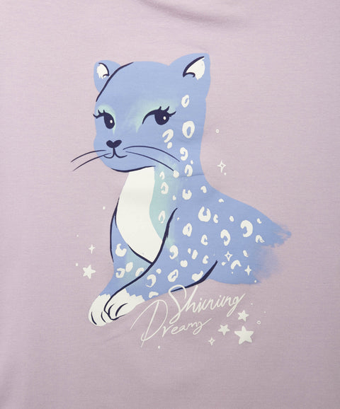 Pijama Que Alumbra Para Niña En Licra Color Lila