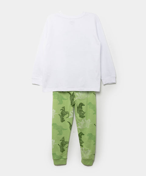 Pijama Manga Larga Y Pantalón Para Bebé Niño En Tela Suave Color Verde
