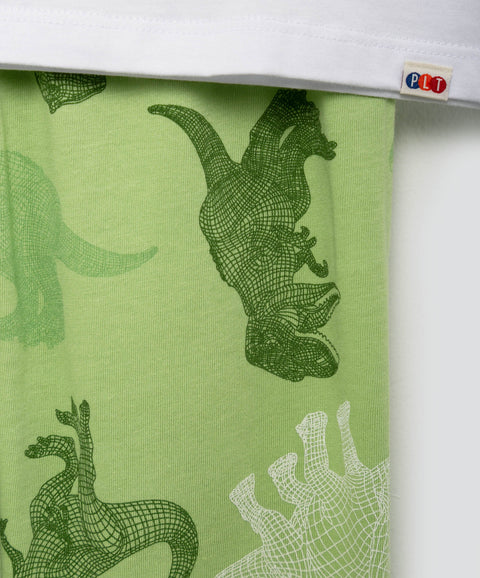 Pijama Manga Larga Y Pantalón Para Bebé Niño En Tela Suave Color Verde
