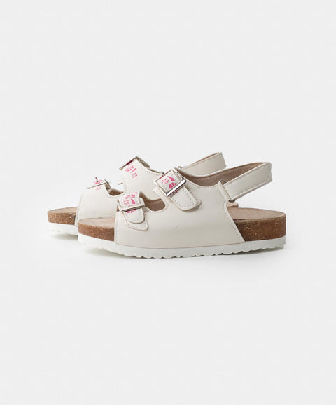 Sandalias Para Bebe Niña En Material Sintético Color Marfil
