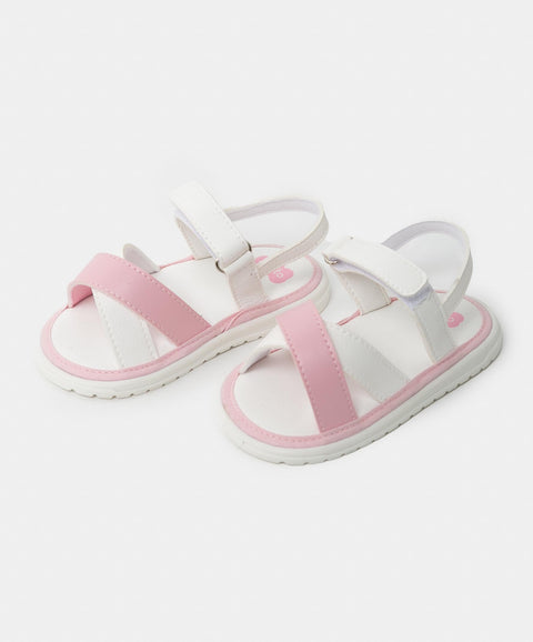 Sandalias Para Recién Nacida En Material Sintético Color Marfil