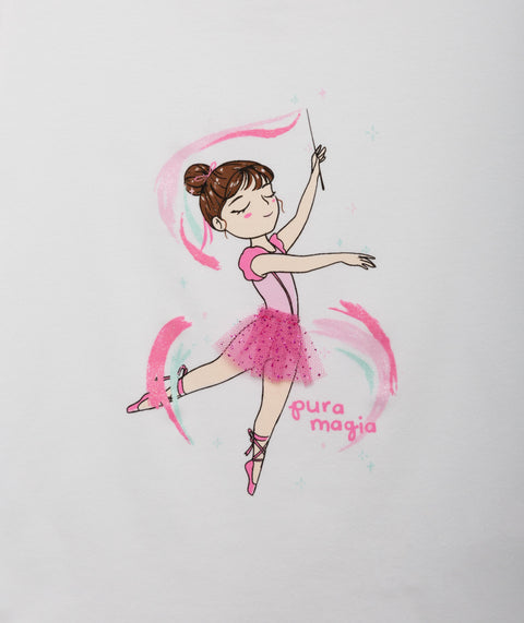 Camiseta Manga Corta Para Bebe Niña En Licra Color Blanco