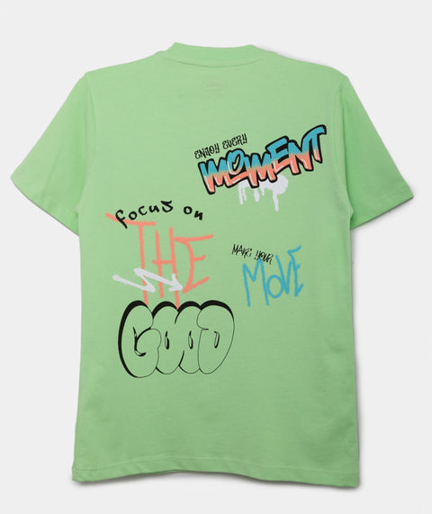 Camiseta Manga Corta Para Niño En Tela Suave Color Verde Claro