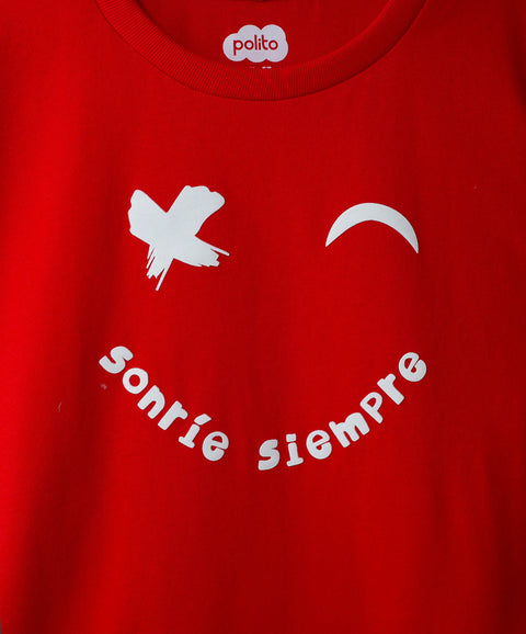 Camiseta Manga Corta Para Bebe Niño En Tela Suave Color Rojo