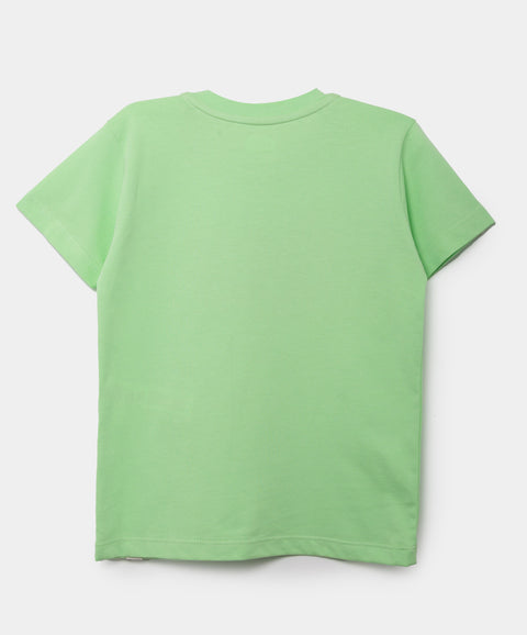 Camiseta Manga Corta Para Bebe Niño En Tela Suave Color Verde Claro