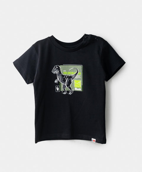 Camiseta Manga Corta Para Recién Nacido En Tela Suave Color Negro