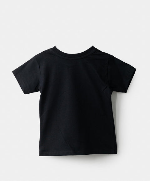 Camiseta Manga Corta Para Recién Nacido En Tela Suave Color Negro