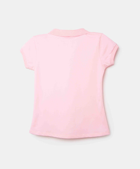 Camiseta Tipo Polo Para Niña En Algodón Color Rosa Claro